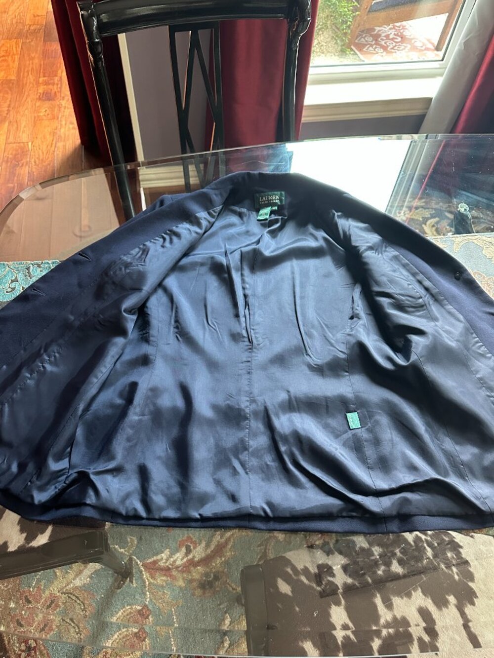 Lauren Ralph Lauren Navy Wool Blazer Gold Buttons 3d Crest Sz 12 - Picture 11 of 12